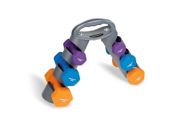 Set de Mancuernas con Stand Negro 12 kg Total BEST en AndaTienda