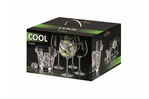 Cool Set de 5 Piezas con Hielera de 14 cm + 4 Copas de  620ml en AndaTienda